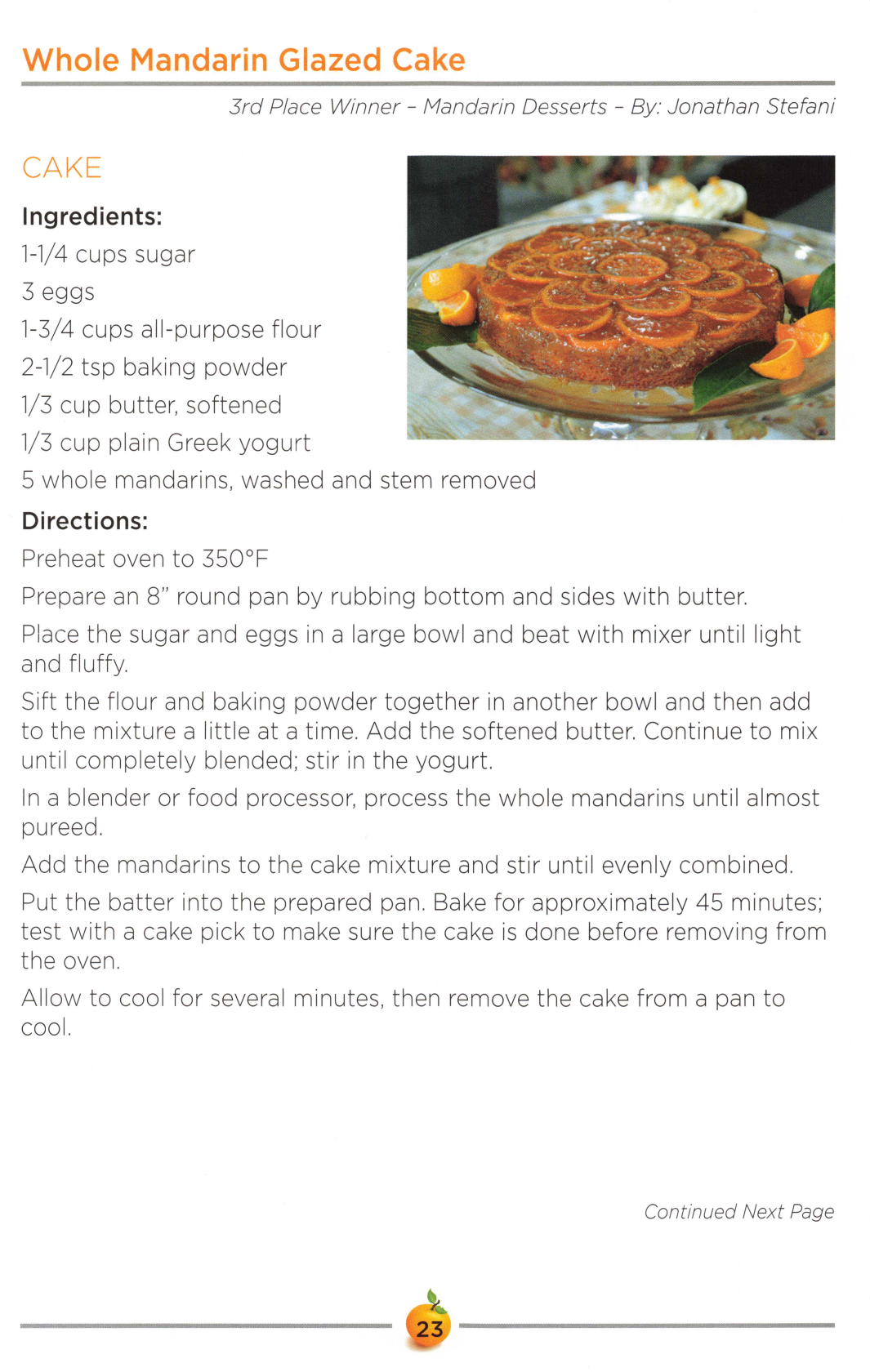 Whole Mandarin Glazed Cake