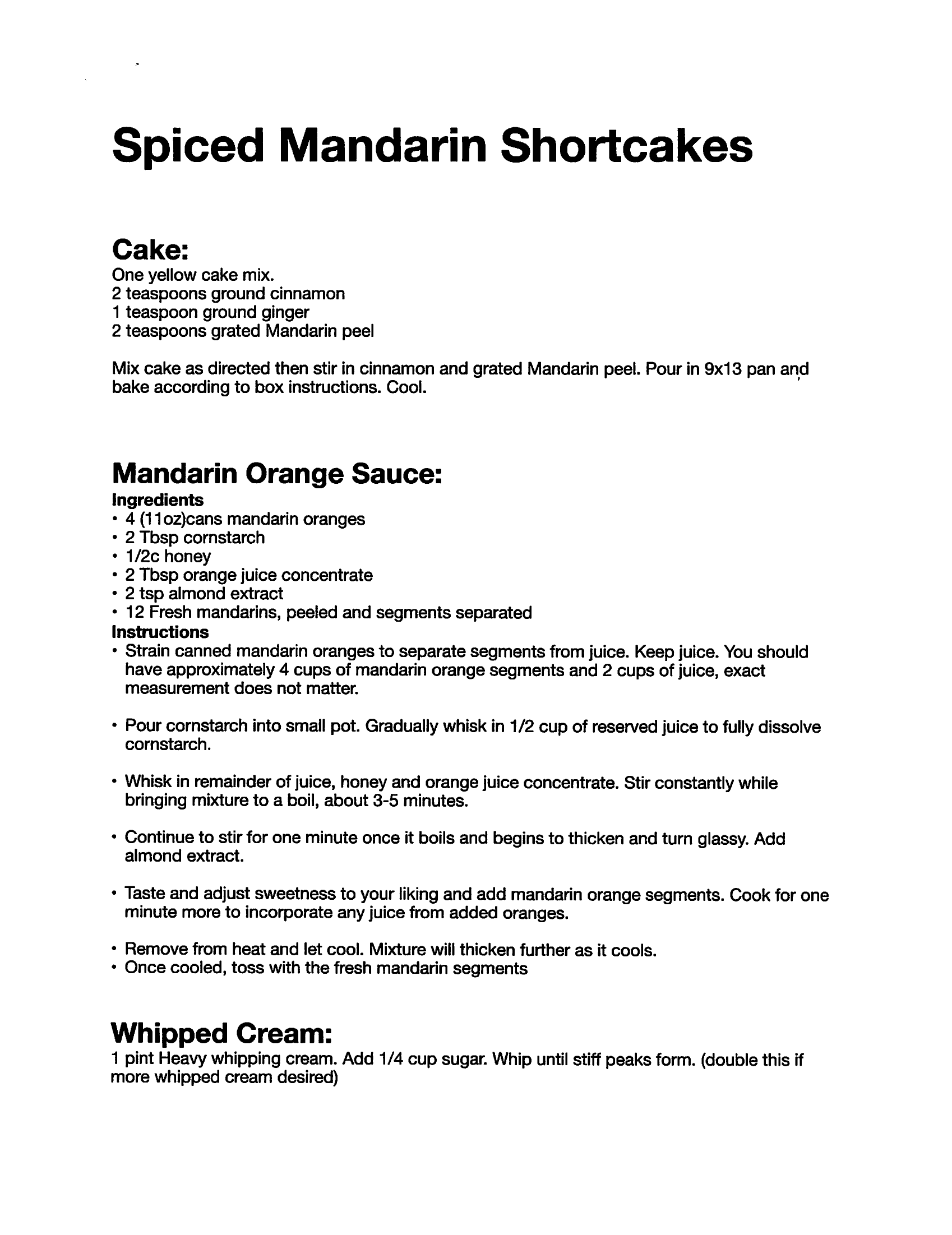 Spiced Mandarin Shortcakes